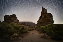 Hvězdný kolotoč nad sopkou Pico de Teide