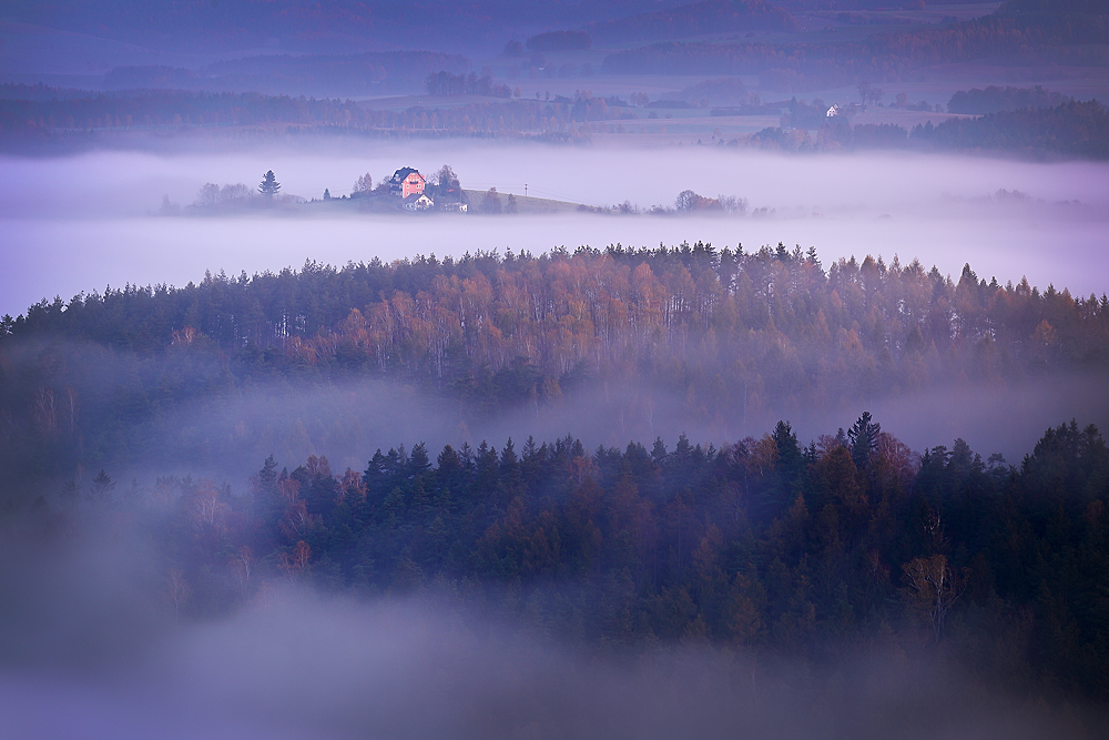 Podzimní ráno v Saském Švýcarsku