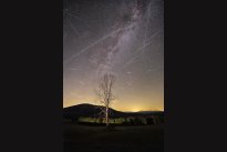 Perseid meteor shower over Sumava