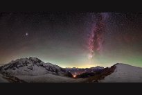 Winter night in Dolomites