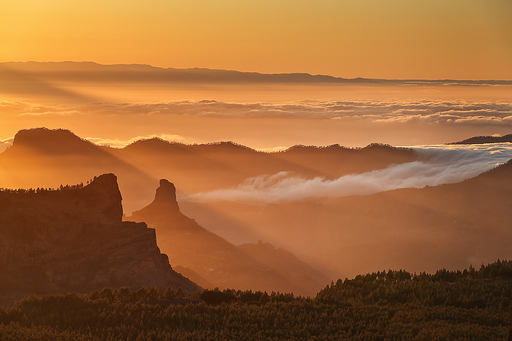 Západ z vrcholu Gran Canaria