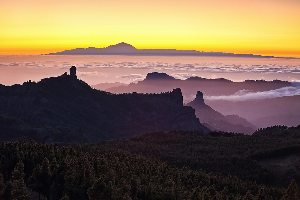 Západ z vrcholu Gran Canaria