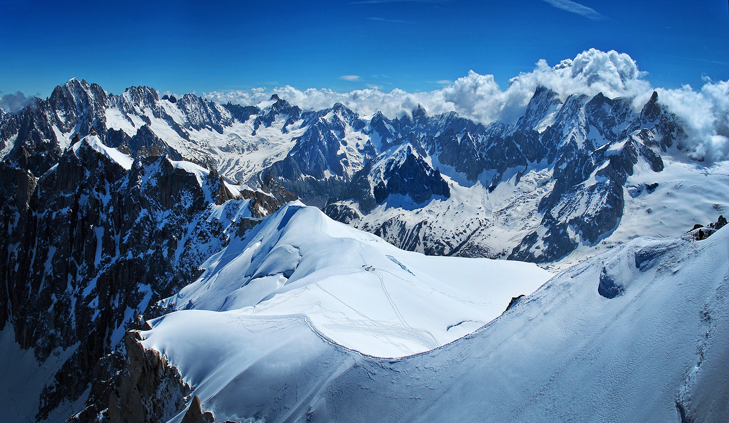Výhled z Aiguille du Midi