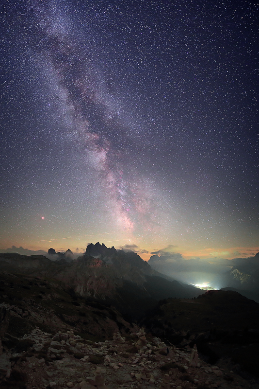 Mléčná dráha nad Cadini di Misurina