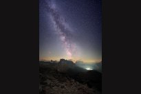 Milky way over Cadini di Misurina